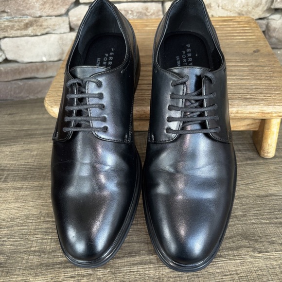 Perry Ellis Portfolio Derrick Ultra Foam Mens Black Dress Shoes Sz 7 - Picture 1 of 12